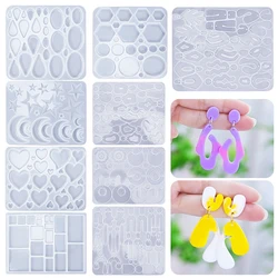 Resin Earrings Mold Geometric Flower Heart Irregular Mould Unique Earring Silicone Molds for Epoxy Resin Crafts Christmas Molds