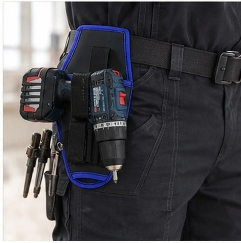 Electrician Tool Waist Bag Portable Tool Pouch Drill Belt Holder for 12V 18V Lithium Cordless Drill Fastener Storage