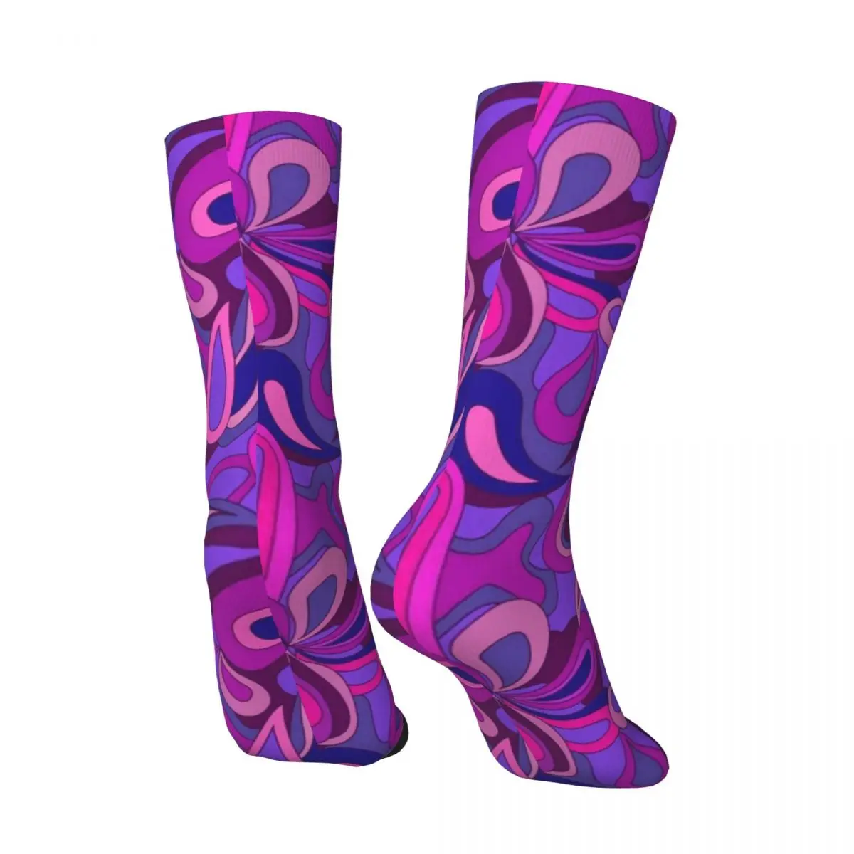 Purple Paisley Print Socks Psychedelic Hippie Gothic Stockings Winter Non Slip Ladies Socks Soft Custom Cycling Socks