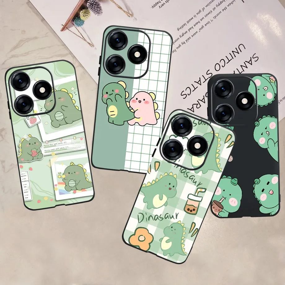 Schöne Luxus-Handy hülle für Tecno Spark 10 Pro / Spark10 10c 4g Mode weiche matte Silikon Rückseite Cartoon Dinosaurier Katzen tasche