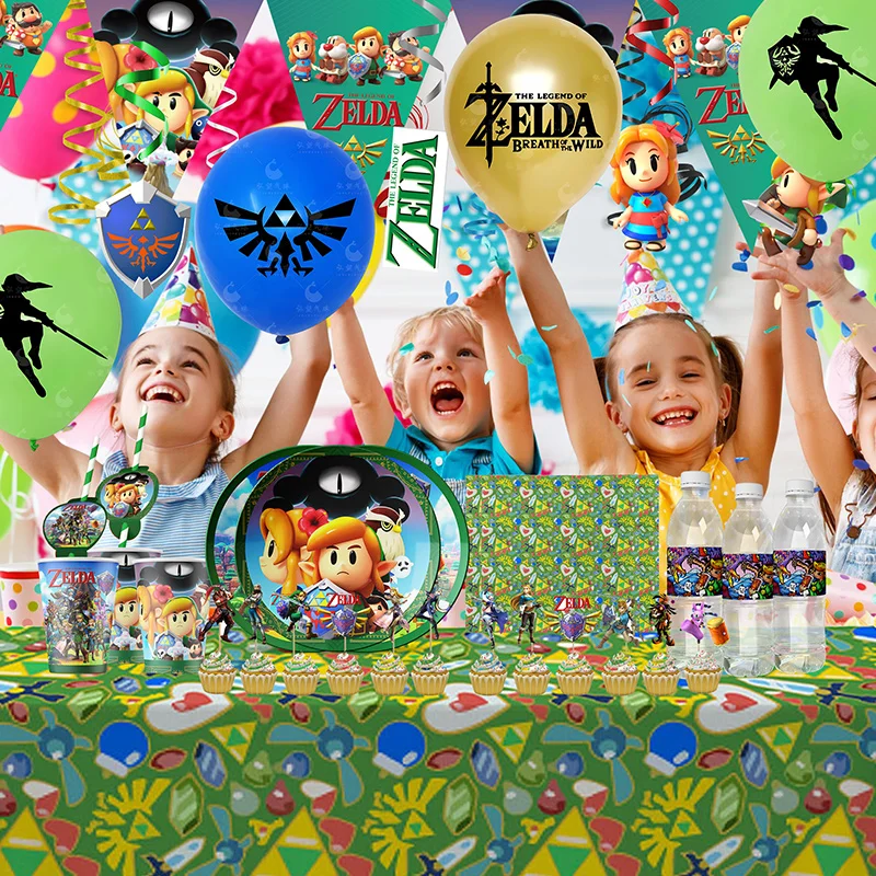 Gioco ZELDA Decorazione per feste Stoviglie usa e getta Decorazioni per feste di compleanno Forniture a tema per bambini per giocattoli regalo per