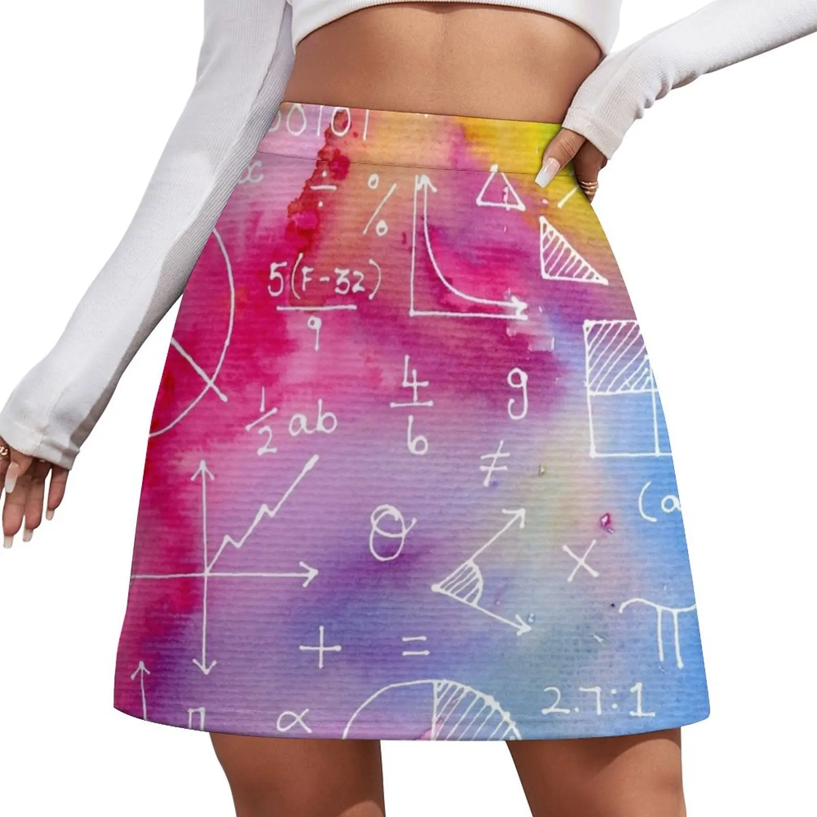 

Math formulae (watercolor background) Mini Skirt Women's skirt 90s vintage clothes skirts for women 2025 Mini Skirt