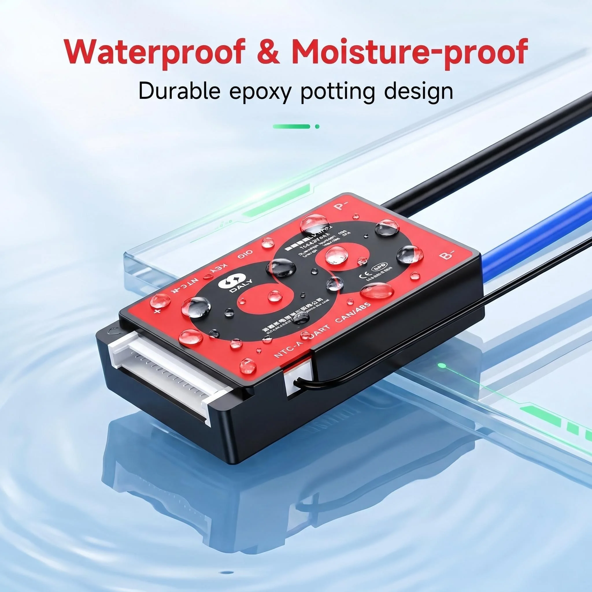 3-16S 15-60A BMS Protection Board LiFePO4 Ternary Lithium Over-Temp Protection Potting Waterproof 15A-60A for Battery Assembly