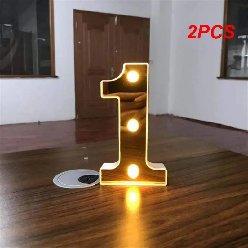 

2PCS Night Lights 16cm Golden 0-9 Digital Number Lights Birthday Wedding Christmas Home Decoration Holiday Party Lighting