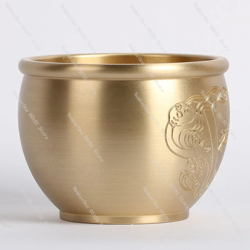 Brass copper cylinder | Zhao Mi Jinbao design, copper rice cylinder home decoration with golden cicada