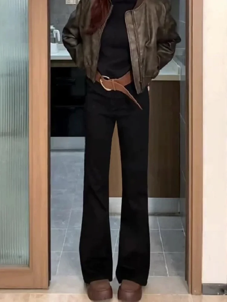 

High Waist Flared Jeans Women's Spring Autumn plus Size Straight Leg Bootcut Denim Pants High Elastici Casual Wear