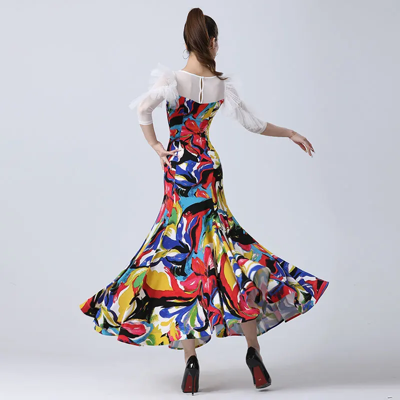 Women Performance Modern Dancewear Costumes Big Swing Ballroom Dance Dress 2023 New Standard Waltz Tango  Practice Clothes