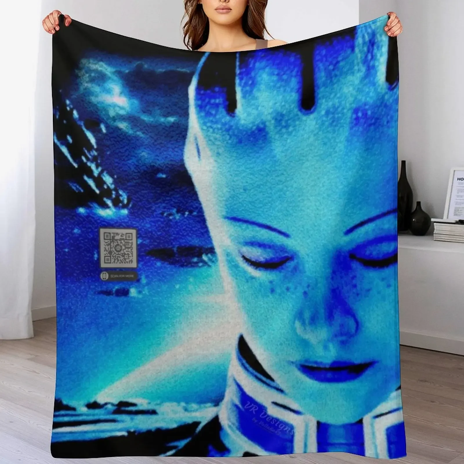 

Mass Effect: Liara T'Soni Digital Glass Painting Throw Blanket Thin Furrys anime warm for winter Blankets