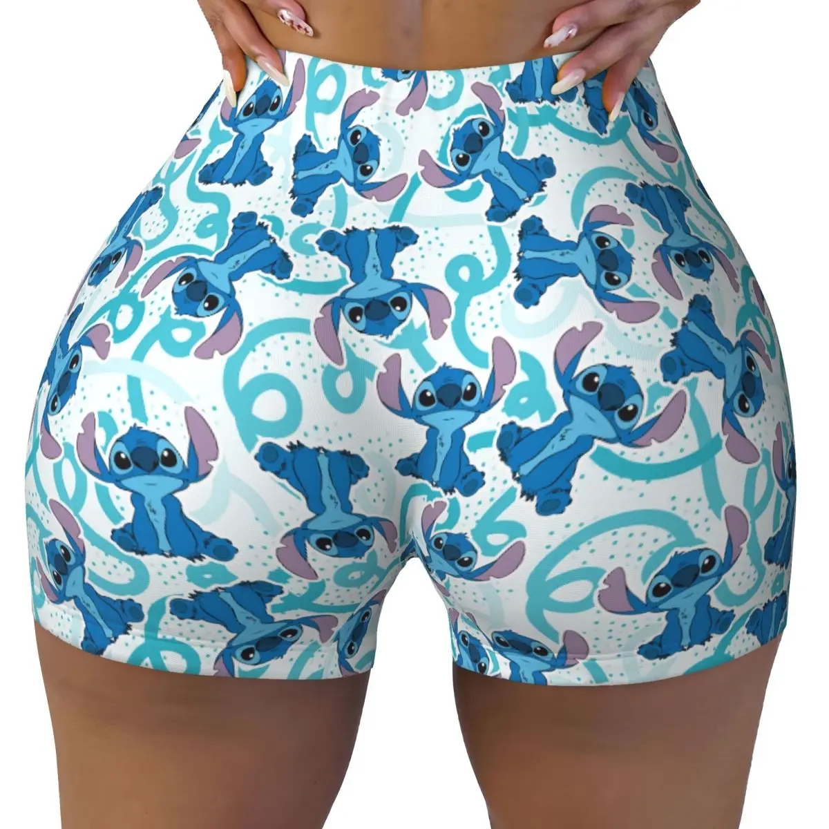 

Custom Funny Stitchs Adventure Anime Gym Running Volleyball Shorts Women Workout Yoga Shorts