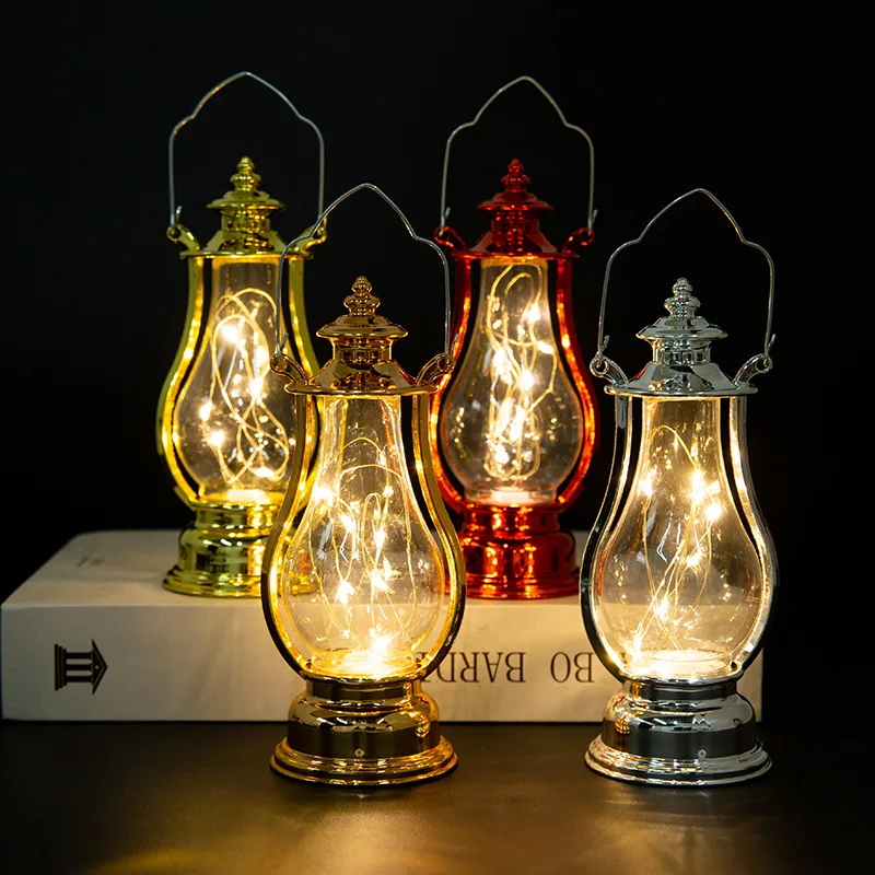 Cross-border LED Wind Lamp Halloween Atmosphere Decoration Layoutdigital Candle Lamp Retro Satchel Digital Pony Lamp