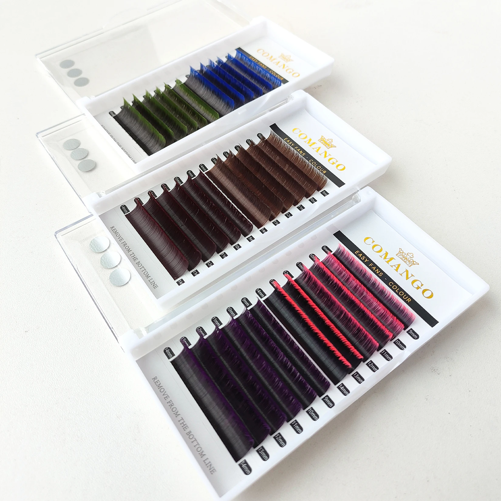 Premium Easy Fans Color Lashes Extension Wispy Natural Soft Gradient Brown/Pink/Blue/Green/Purple Volume Fans Silk Mink Lashes