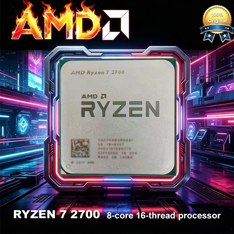 

AMD Ryzen 7 2700 CPU R7 2700 3.2GHz--4.1GHz 8-Core 16-Thread L2=4M L3=16M 65W CPU Processor Socket AM4 Without Package