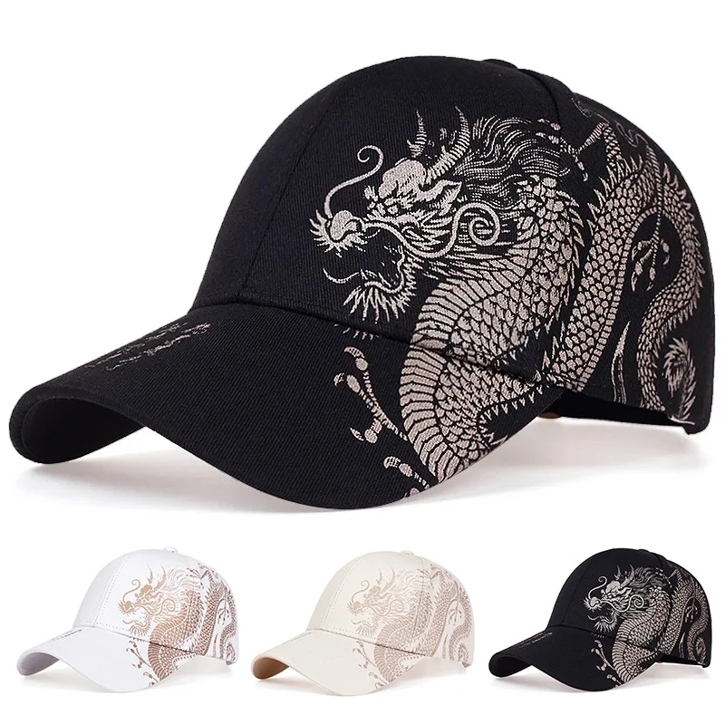 Chinese style dragon pattern painter duckbill hat artist director hip-hop street dance skateboarding cool men and women hip hop