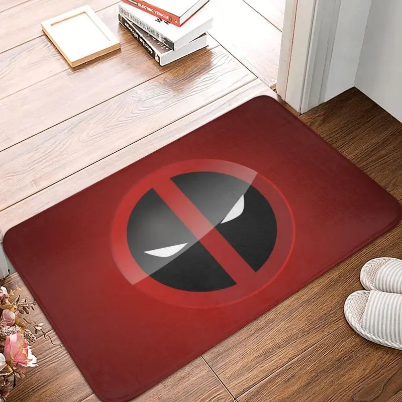 Custom Superhero Deadpool Eyes Doormat Anti-Slip Bath Kitchen Mat Toilet Floor Door Entrance Carpet Rug