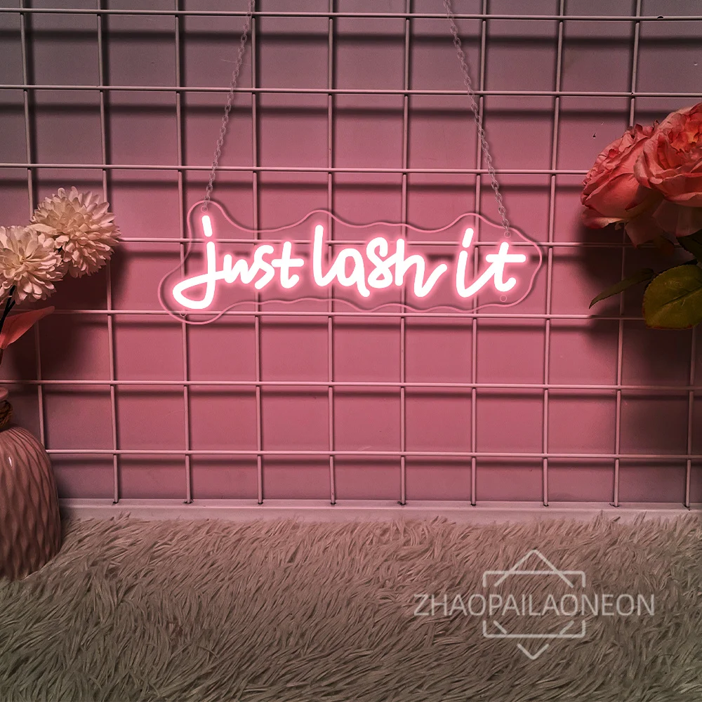 Just lash it Neon Led Sign Lashes Beauty Solon Wall Room Decor Neon LED Lights USB Lash Shop Decoration for Business Signs