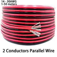 Cable paralelo rojo y negro 1m 3m 5m 10m 20m 50m 16 18 20 22 24 26 28 30AWG Cable de silicona Extra Flexible de alta temperatura