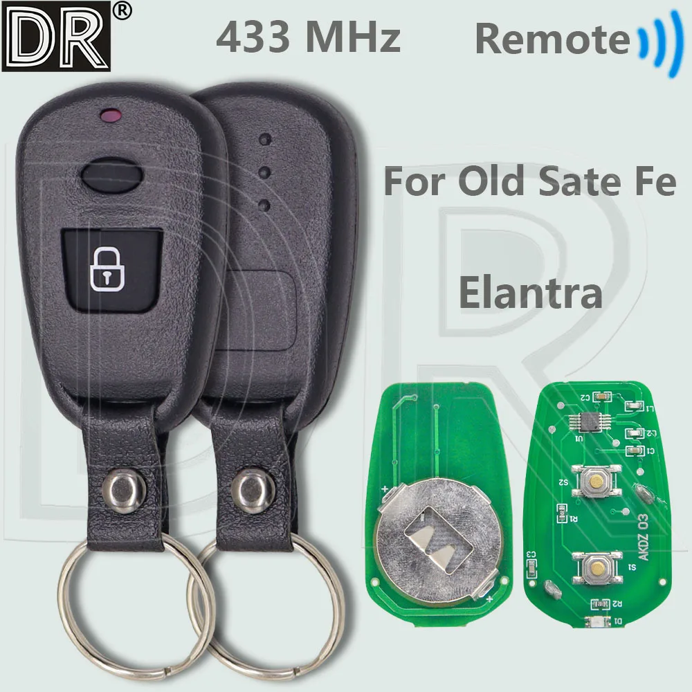 DR 2 Button 433MHz Keyless Entry Car Remote Key OSLOKA-510T For Hyundai Elantra Old Santa Fe 1999-2003