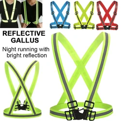 Highlight Reflective Straps Night Work Security Running Safety Adjustable Reflective Vest High Visibility Reflective Jacket