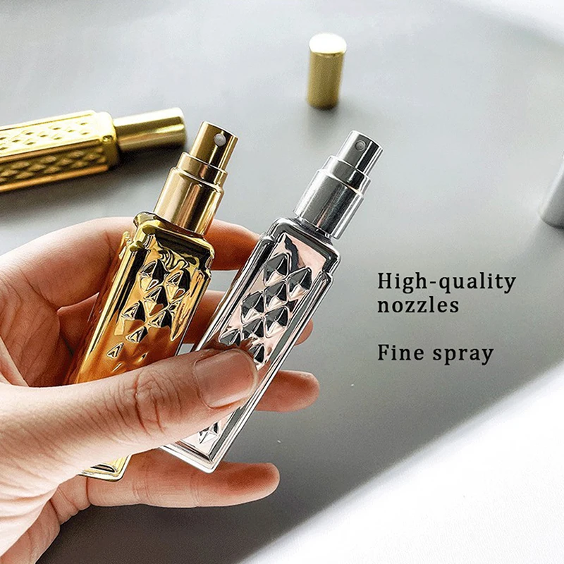 15ml Gold/Silver Portable Sample Bottle Advanced Glass Spray Bottle Replaces Empty Bottle Electroplating Convex