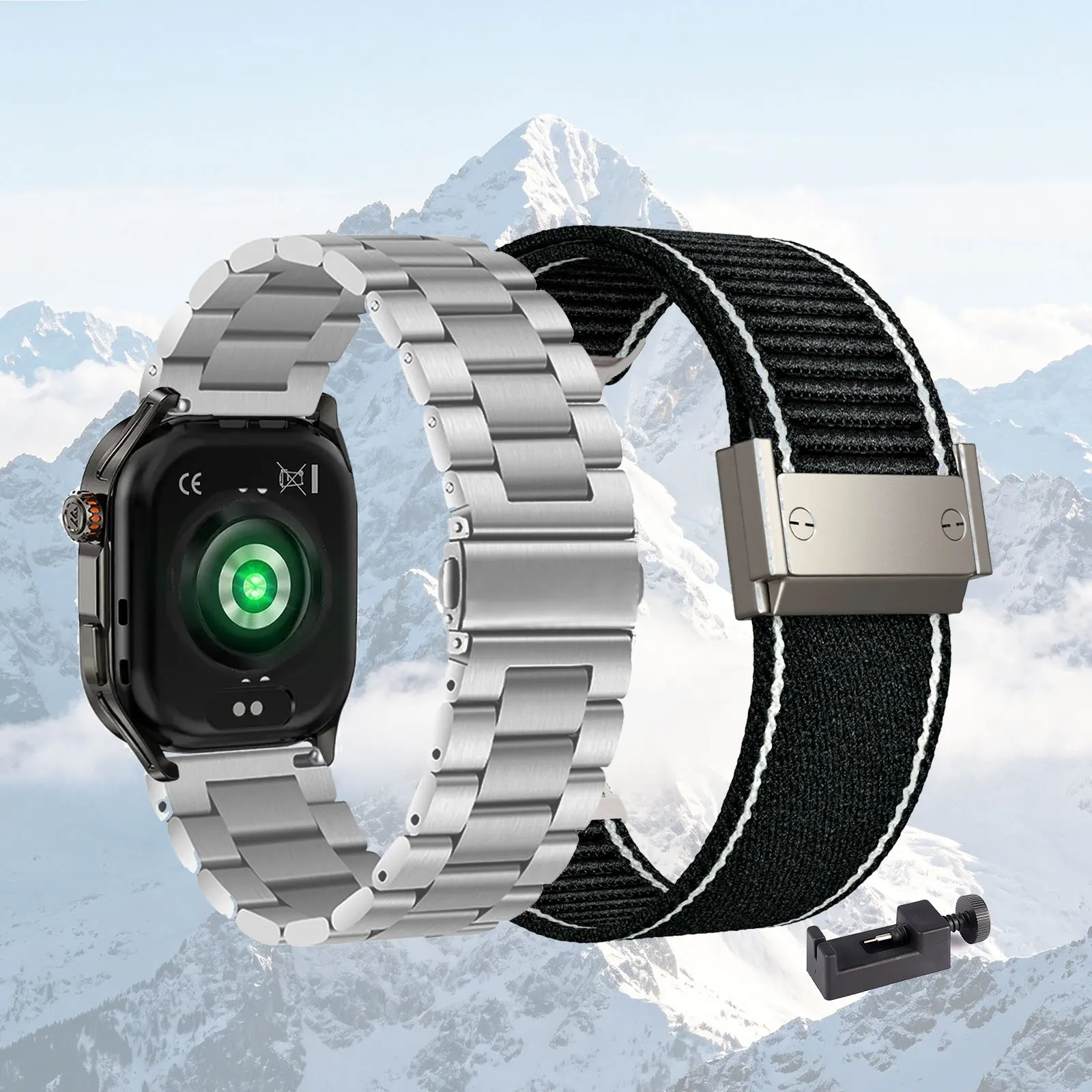 2pcs Bands for KOSPET MAGIC P10 One Metal Strap and One Nylon Strap