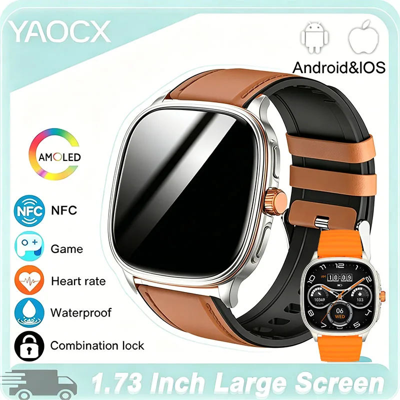 YAOCX HK73 AMOLED Smartwatch Man Woman Sports Fitness Tracke