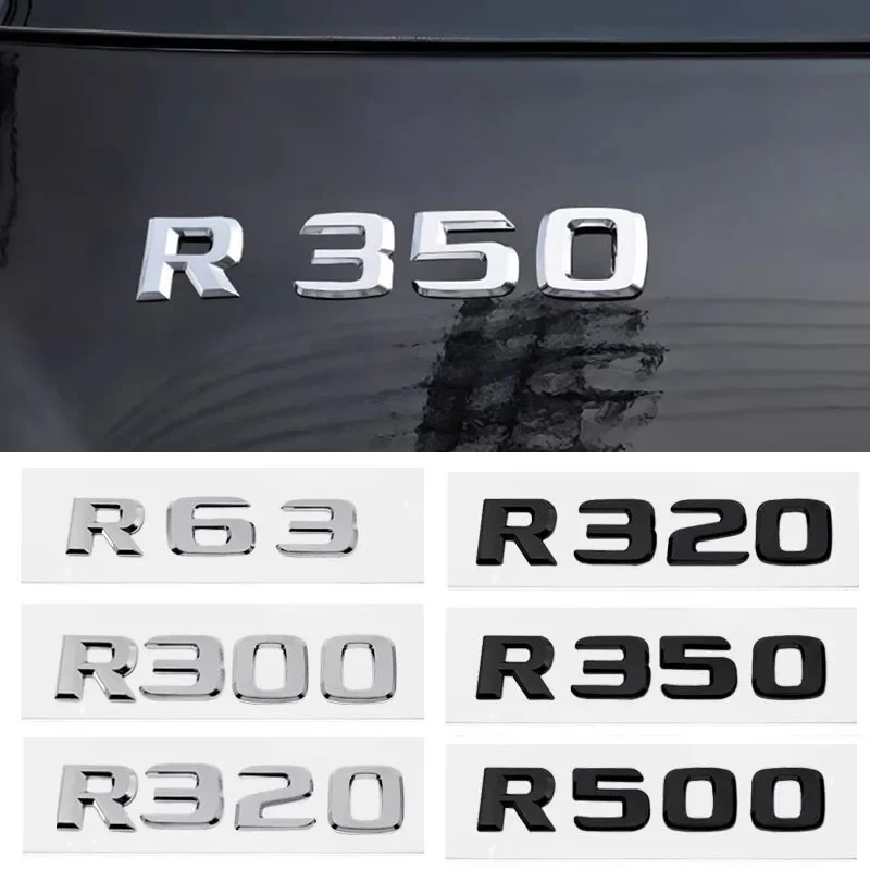 ABS Car Tail Box Letters Emblem Sticker for Mercedes Benz R63 R300 R320 R350 R500 R Class Rear Trunk Badge Decals Accessories
