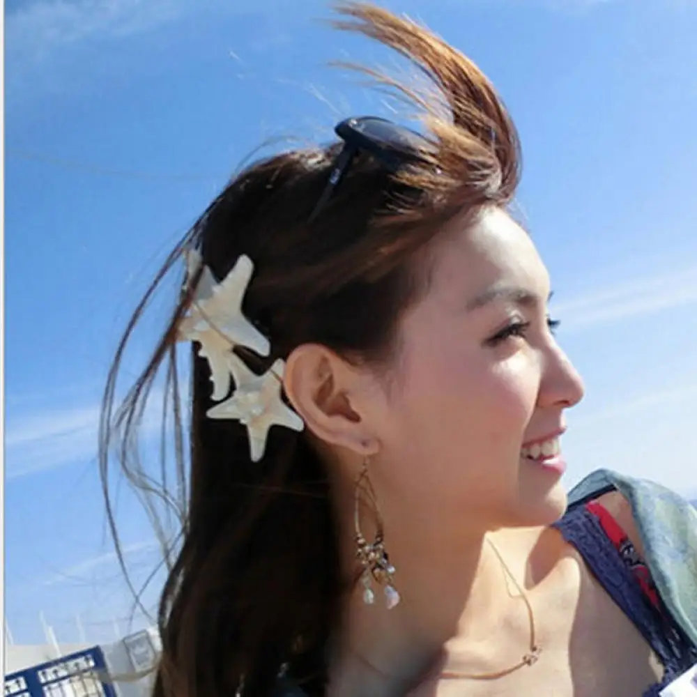 2 pcs Womens Girls Elegant BEAUTY Starfish Sea Star Hairpin Hair Clip