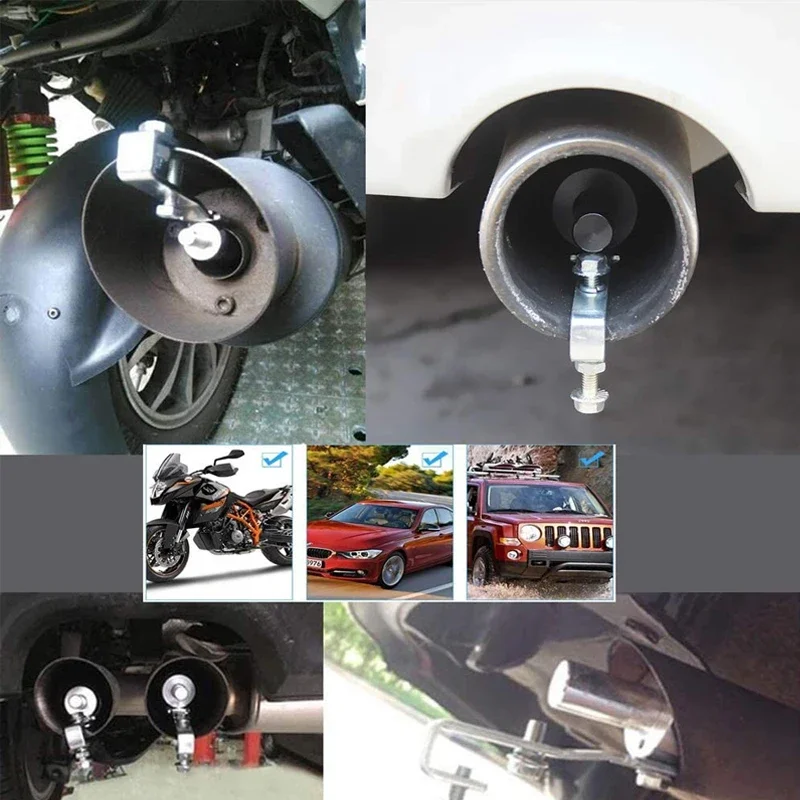 Motorbike Car Exhaust Fake Turbo Whistle Pipe Sound Muffler Blow Off Valve Universal Simulator Whistler Aluminum Silver S/M/L/XL