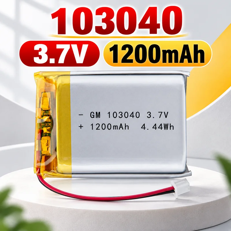 103040 1200mAh 3.7V Li-ion LiPo Polymer Rechargeable Replacement Battery Cells for Bluetooth GPS MP3 Recorder Devices