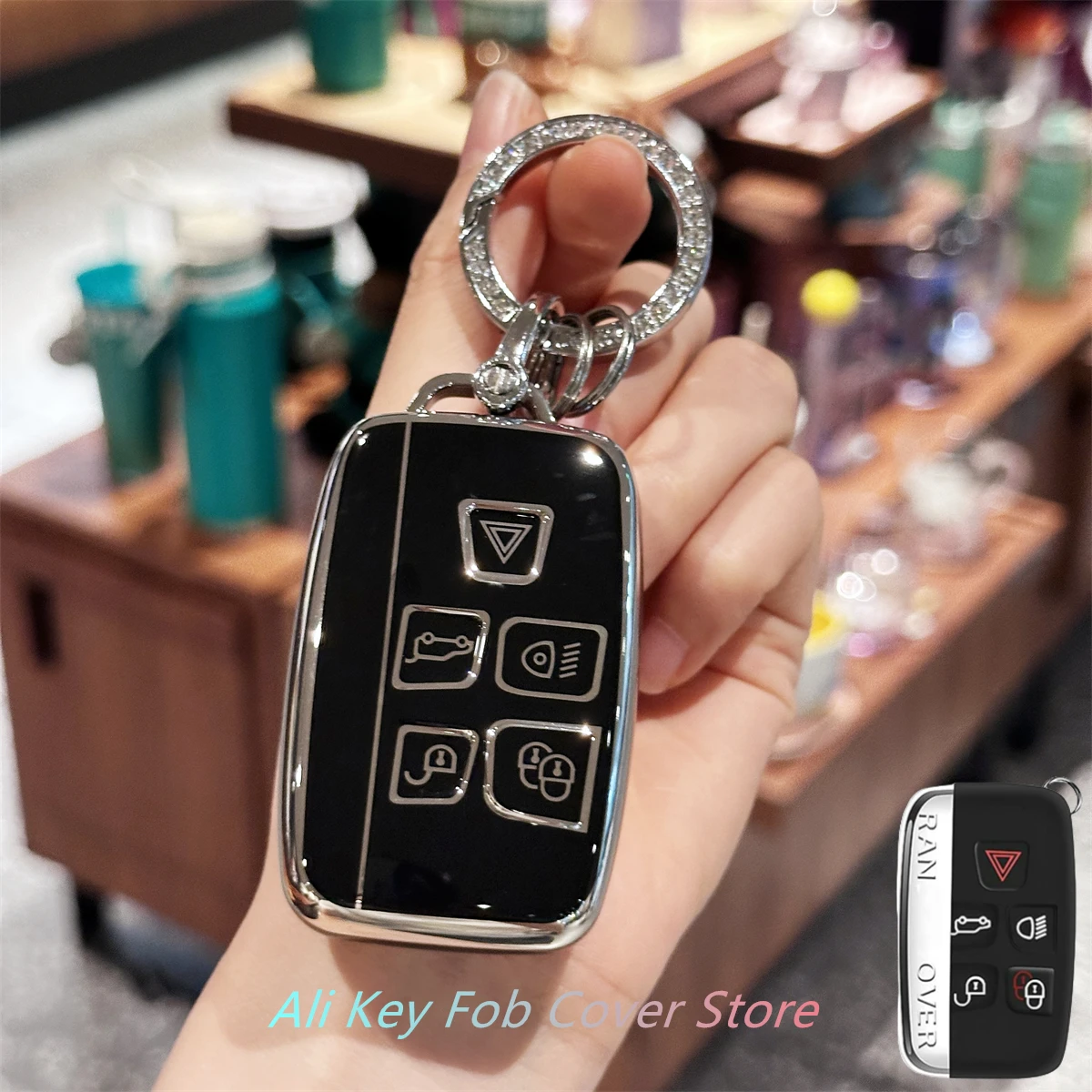 Key Fob Cover for Evoque Velar Sport Discovery Freelander2 LR4 Land Rover Sport Jaguar XF XJ XE F-PACE F-Type Lanyard