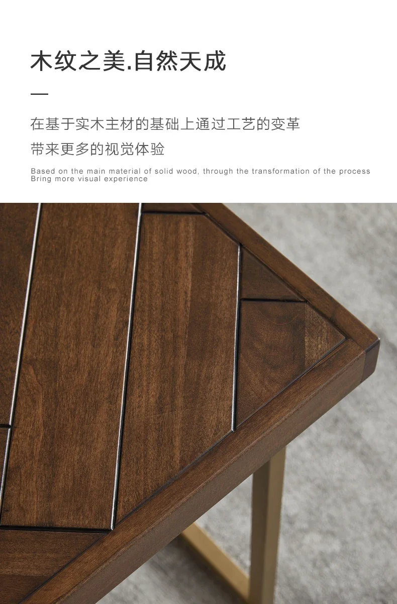 Living Room Small Apartment Dining Tables and Chairs Set Light Luxury Home Nordic Solid Wood Square Dining Table