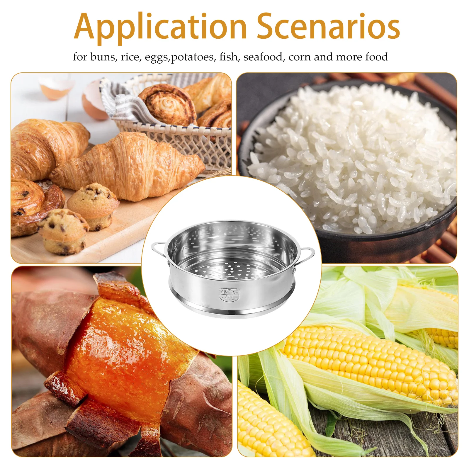 Пароварка из нержавеющей стали, 22 см, материал 304, многофункциональная корзина, ситечко, вставка для горшка, легкая кухня