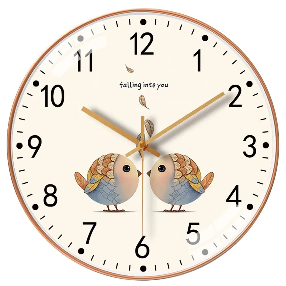 10 Inch Minimalist Wall Clock Nordic Wood Grain Quartz Wall Horologe Mute Wall Hanging Clock for Living Room Home Decoration