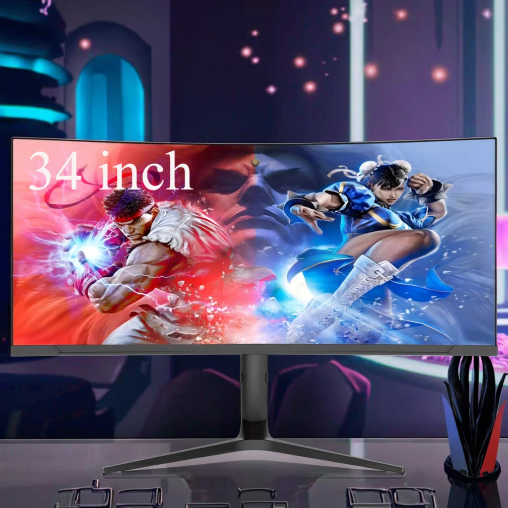Wholesale 165Hz 180HZ LCD  34-inch Curved Surface Design 85% SRGB Gaming Monitor PC Display Desktop PC Curved Monitor