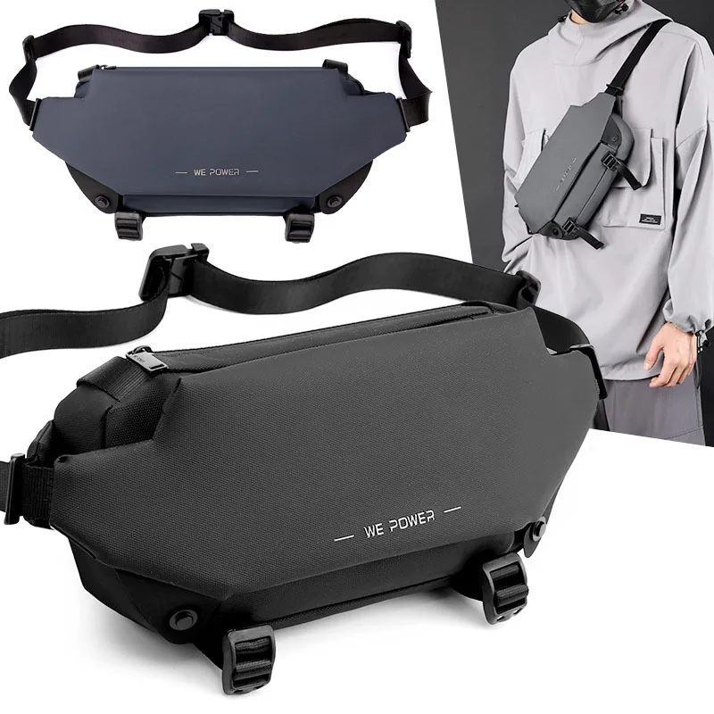 

Waterproof Crossbody Shoulder Chest Pack Men's Large Capacity Outdoor Hiking Waist Bag With Hidden Water Bottle Pocket