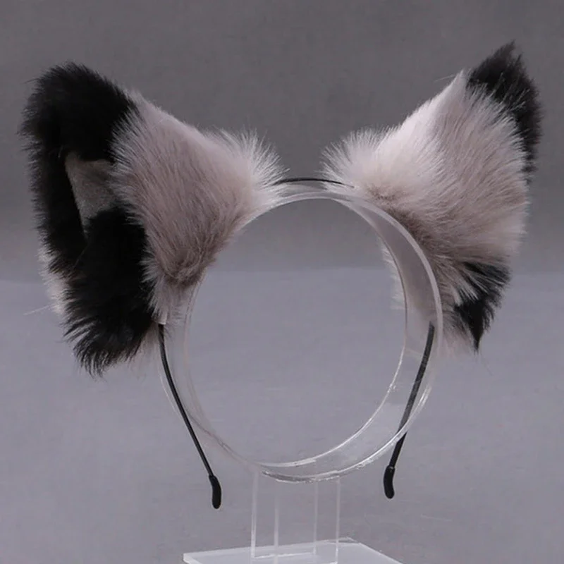 Lolita Cat Ear Headband para Meninas, Kawaii Cosplay, Faixa de Cabelo, Animação do Dia das Bruxas, Cabelo Artificial, Acessórios