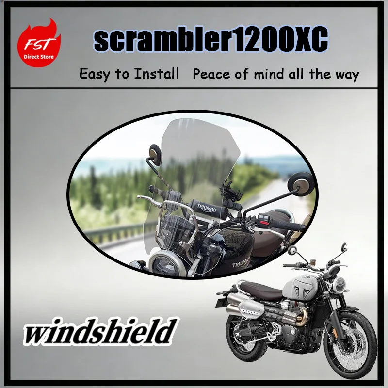 Für Retro Scrambler 1200 XC: Hohe Transparente Windschutzscheibe, Modifiziertes Motorrad-Zubehör, Schlankes Konturiertes Profil, Verschleißfest, Lang