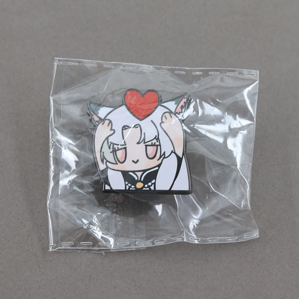 Naraka Bladepoint Hu Tao Herz-Katzenohren-Mädchen Emaille-Pin Niedliche Anime-Anstecknadel Cartoon-Brosche für Kleidung Rucksack Fan-Geschenk – Detail 12
