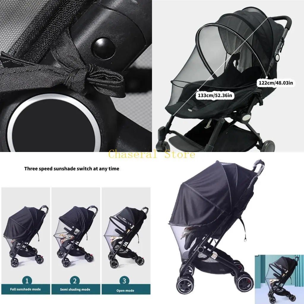 

E7CE Складная детская сетка от солнца для колясок Мягкий дышащий защитный чехол Простая установка