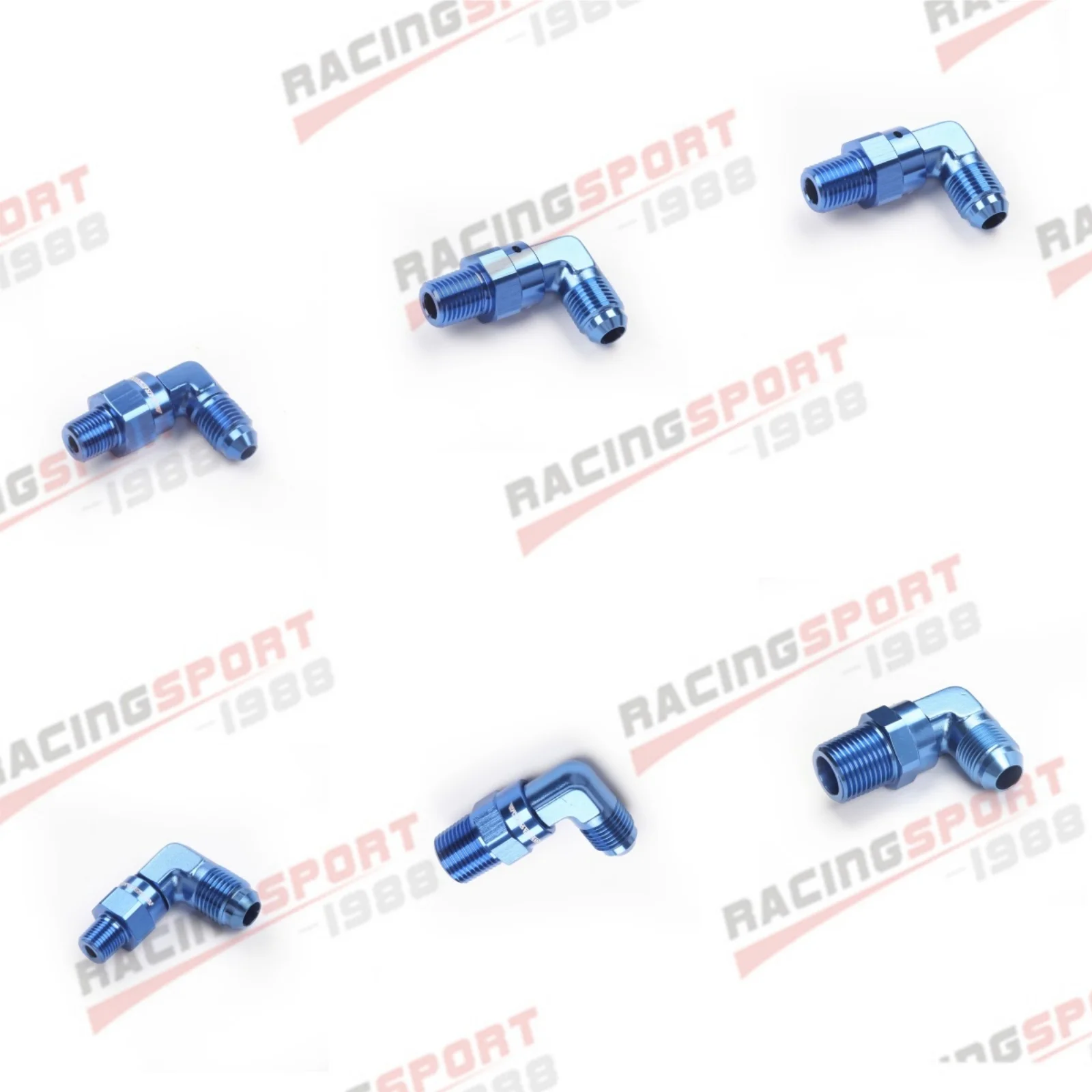 

90 Degree 1/8" 1/4" 1/2" 3/8"NPT Swivel to AN3 AN4 AN6 AN8 Male Adapter Aluminum Fitting Blue