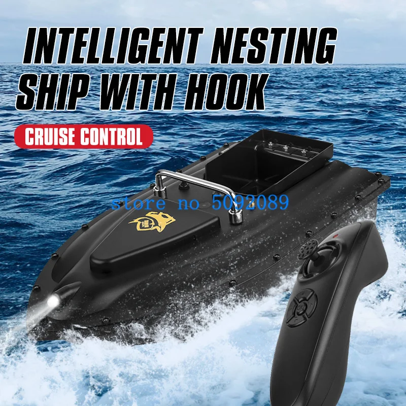 16 GPS Auto Return RC Fishing Boat 600M Lighting Fixed Speed Cruise Unhooking Waterproof Electric Remote Control RC Bait Boat