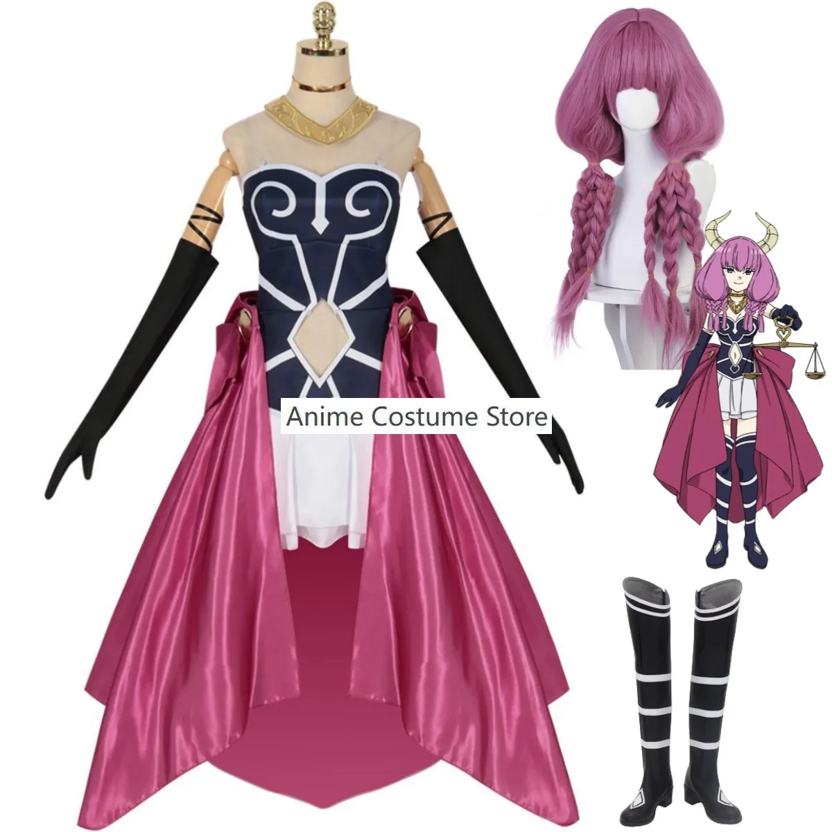 Anime Frieren At The Funeral Aura Cosplay Costume Frieren Beyond Journey's End Wig Princess Skirt Shoes Woman Kawaii Party Suit
