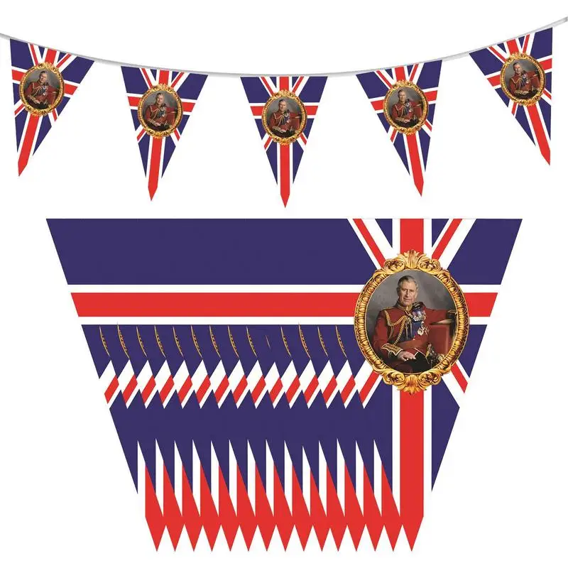 King Charles Coronation 2023 Party Decorations King Charles III Union Jack Bunting Flags His Majesty's Royal Coronation Ceremony