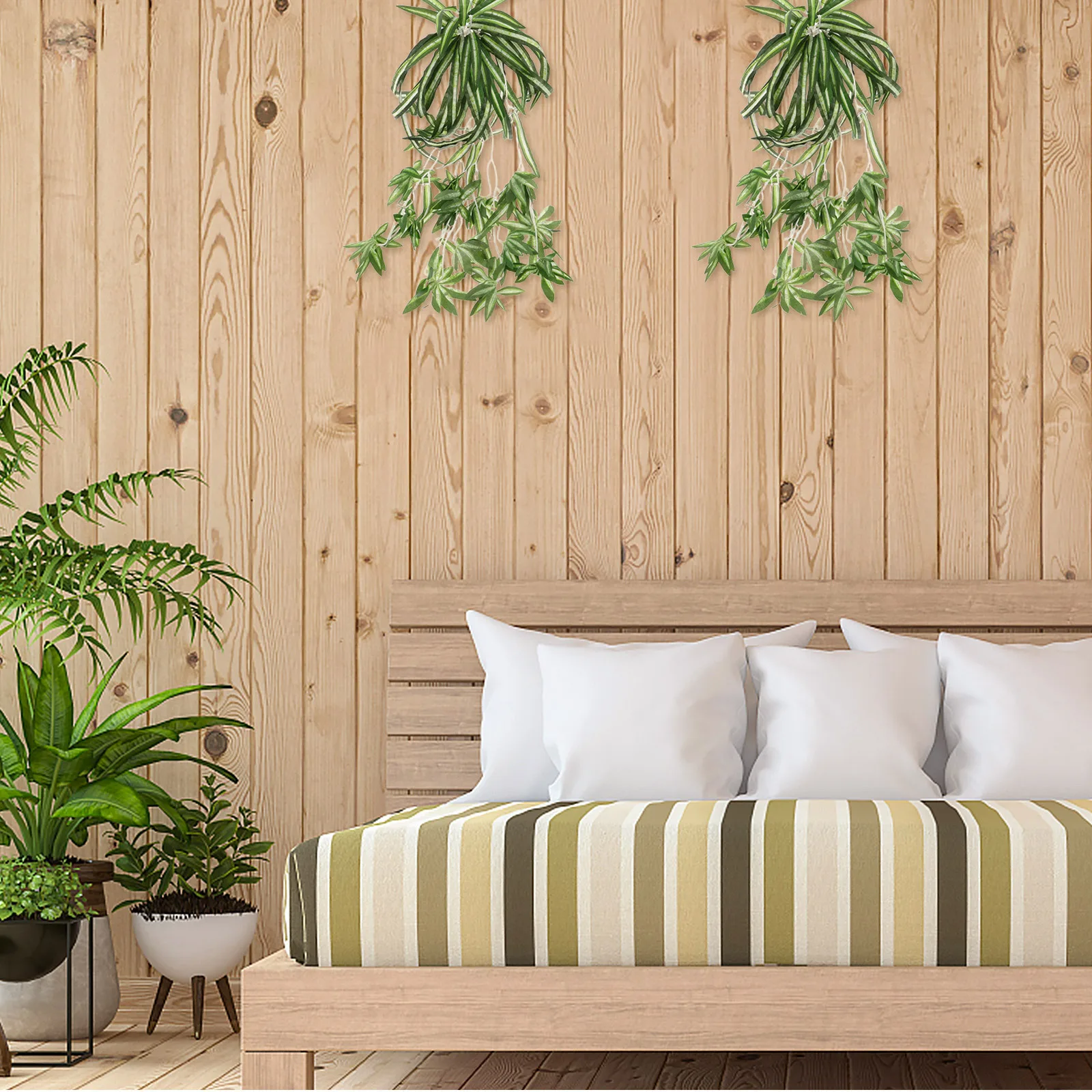 

Fake Hanging Plants Artificial Faux Greenery Wall Decor Realistic Leaves for Background Living Room Home Office Cafe Hotel