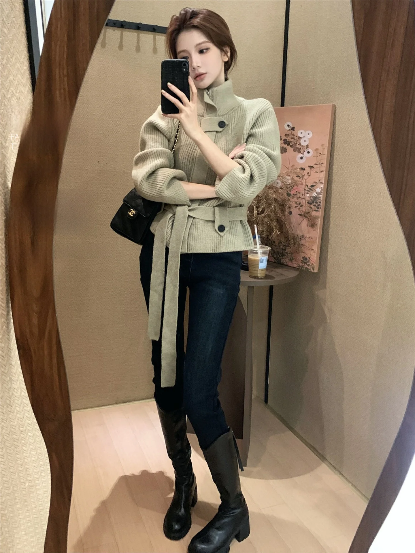 

Утепленные джинсы Thiened Fce в корейском ретро-стиле для женщин, прямые брюки из хлопкового денима на осень-зиму с карманами, повседневная одежда