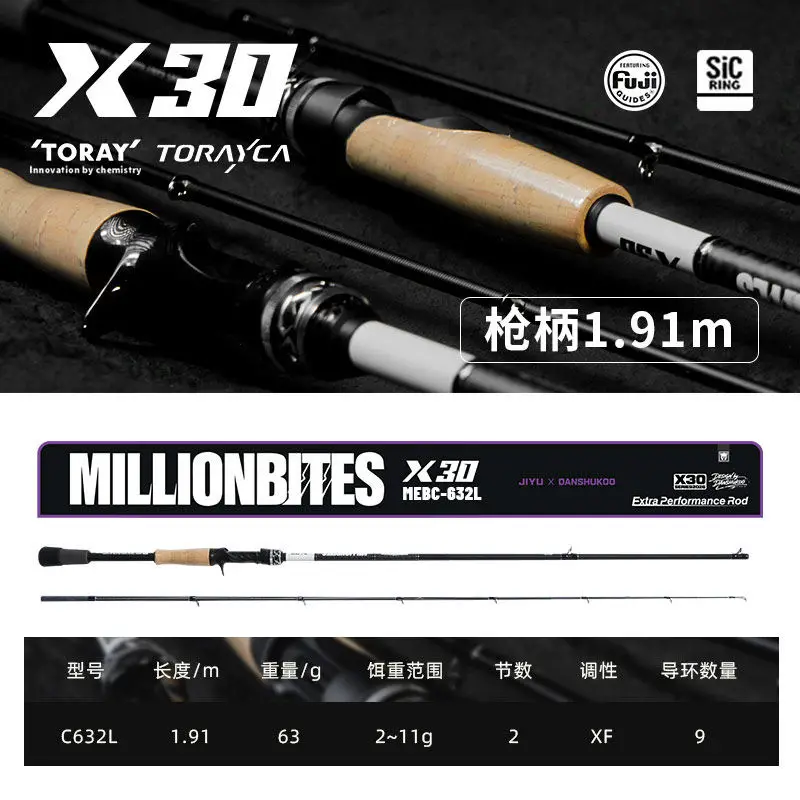 2026 NEU Jiyu X30 Angelrute Hochfeste Kohlefaser T1100G+M40J+M46J Leichte Weitwurf-Angelrute