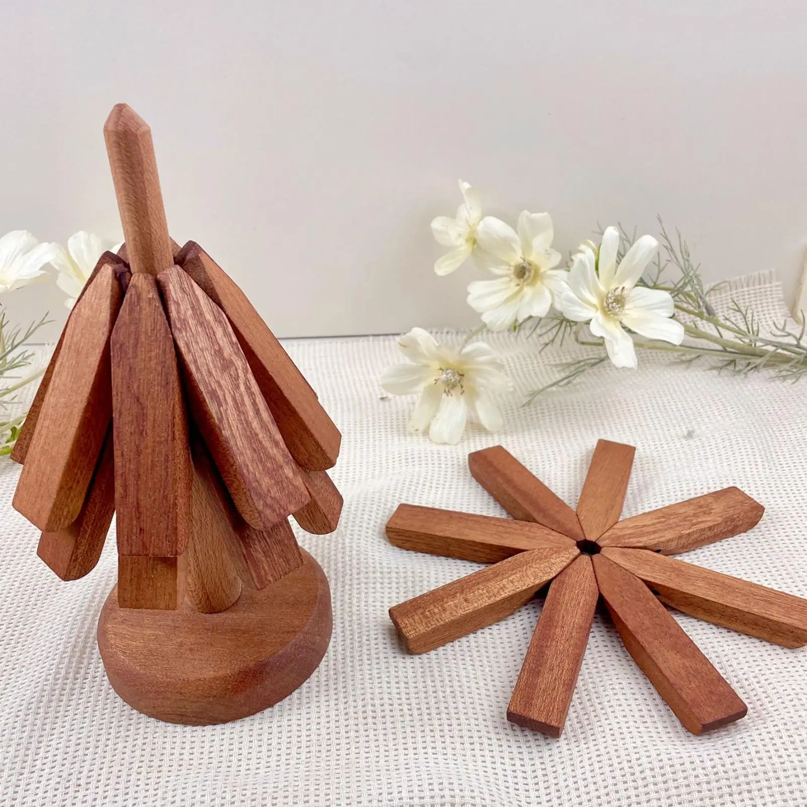 

Decorative Tree Hot Pot Stand Wooden Trivets For Hot Dishes Tree Shape Trivet Set Coaster For Teapot Hot Pots Anti Scald Mat