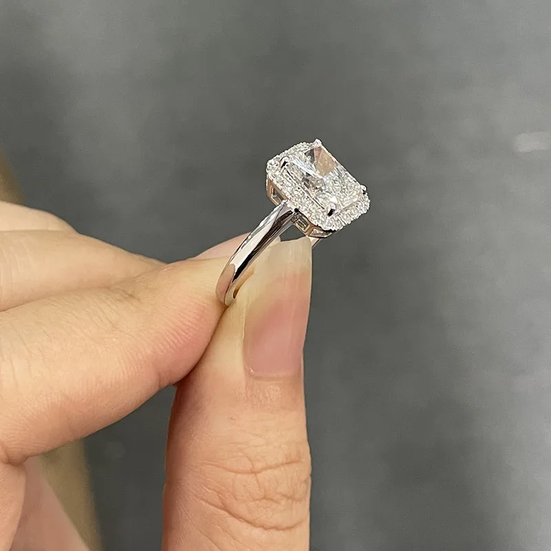 IGI-Zertifizierter 2 Karat Radiant-Schliff EF VS-VVS Labor-Gezüchteter Diamantring Massiver 950 Platin Braut-Versprechen-Ring – Detail 6