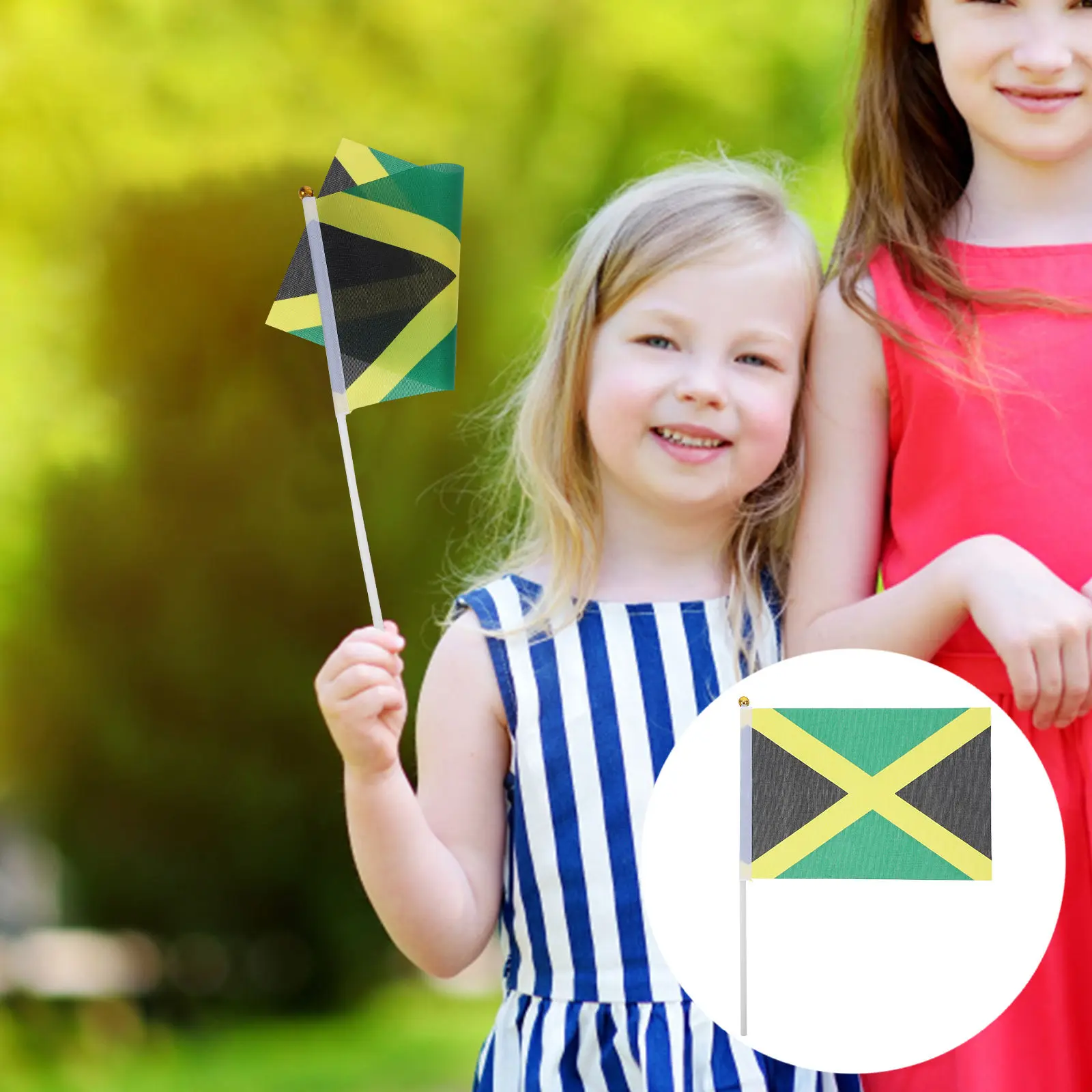 100Pcs Handheld Jamaica Flags Mini Jamaica Party Decorations Small Jamaican Flags on Stick for Celebrations Events