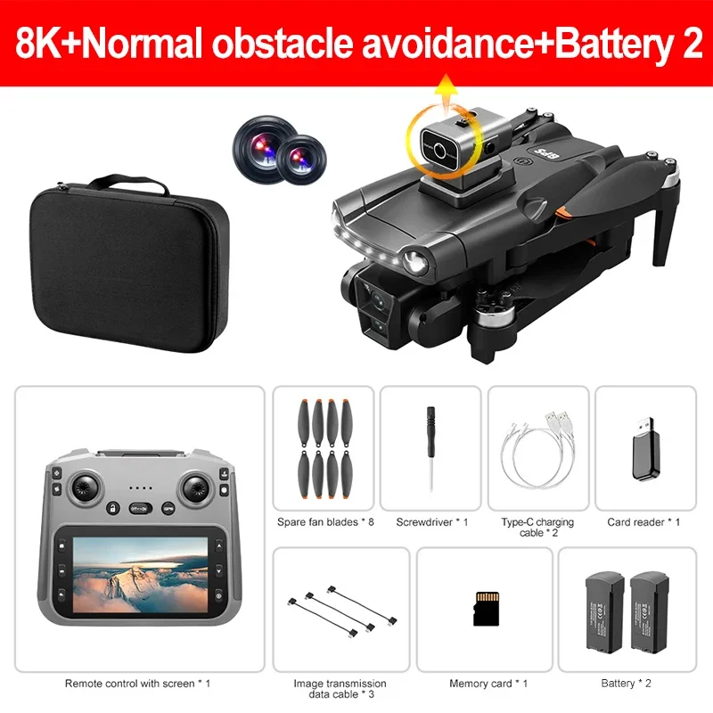 Xiaomi V198MAX GPS Drone 8K Professional Camera Aerial FPV Brush Laser Obstacle with Large Screen Remote Control Folding Dron